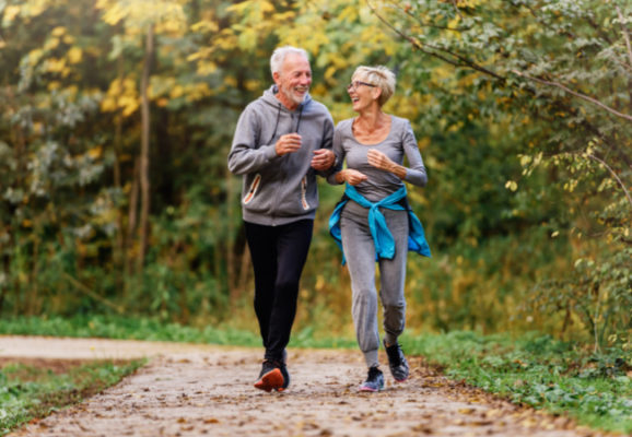 Couple Walking Without Back Pain